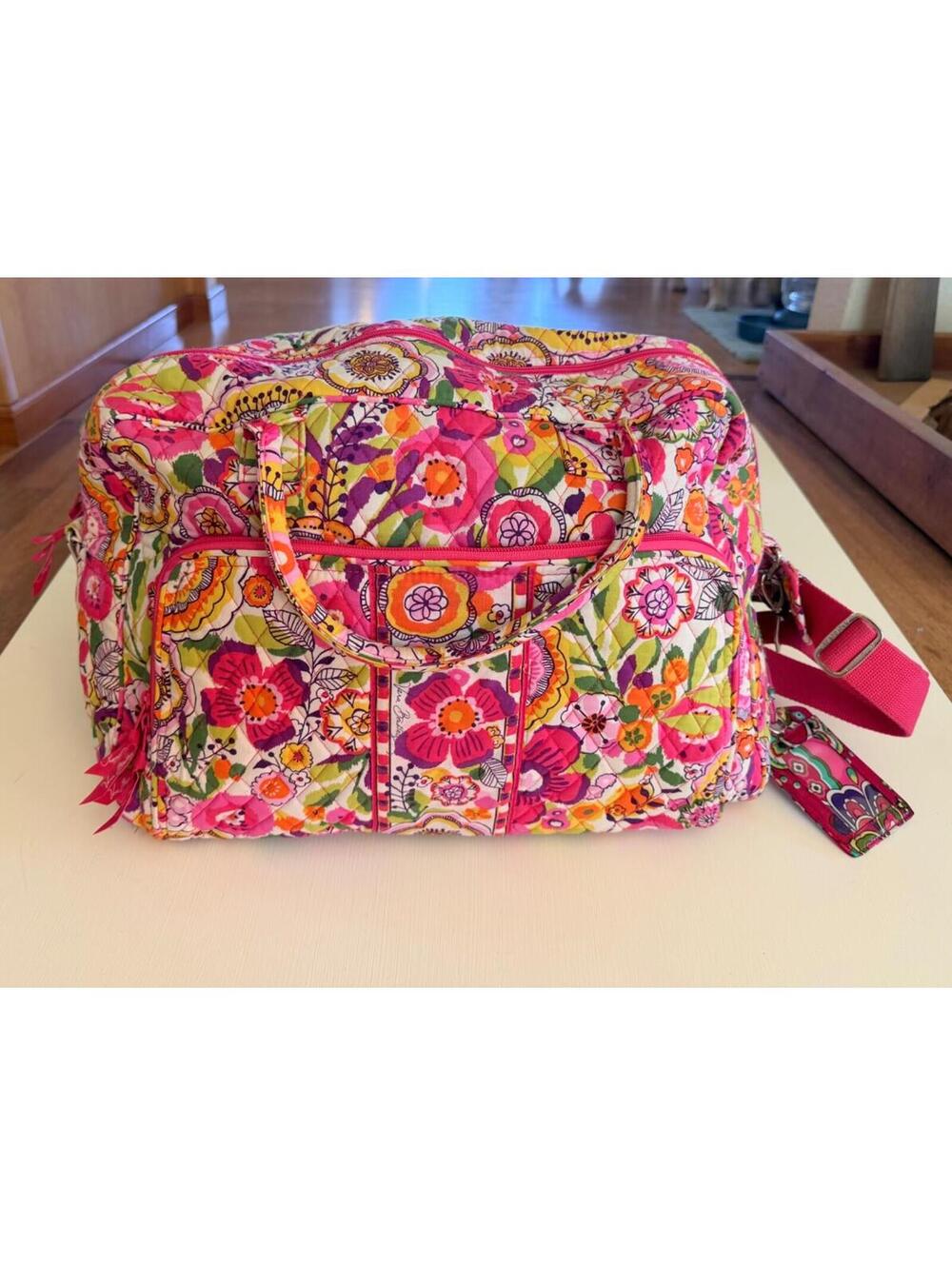 Vera Bradley Quilted Clementine Floral Large Weekender Duffle Bag Carry On